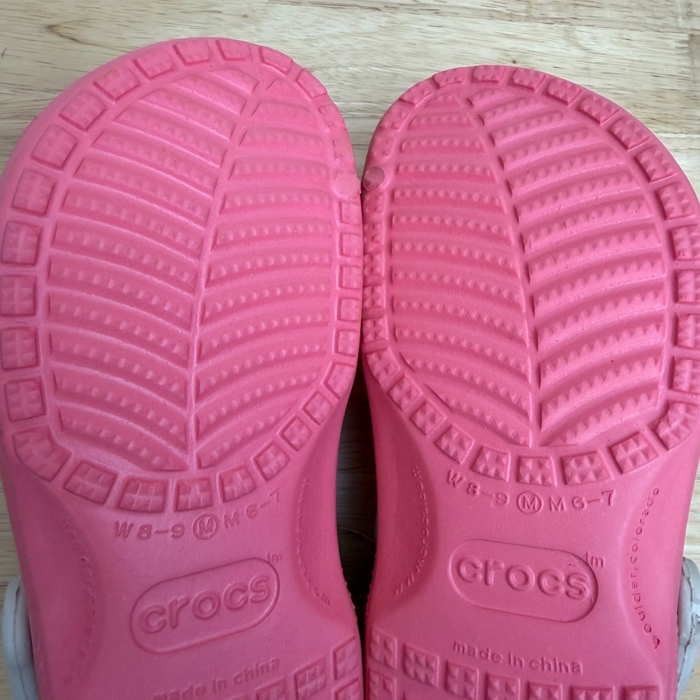 NEW Crocs Disney Mickey Mouse Clogs Women Size 8-9 Pink Pearl Slip On Shoes - Picture 10 of 10